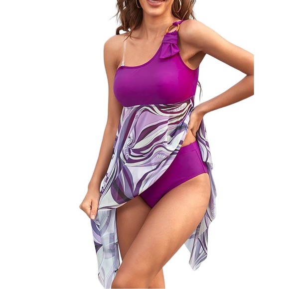 Purple Tankini Swimdress (Top Only) SIZE 5XL (US 2X 3X) see pics - Picture 5 of 6